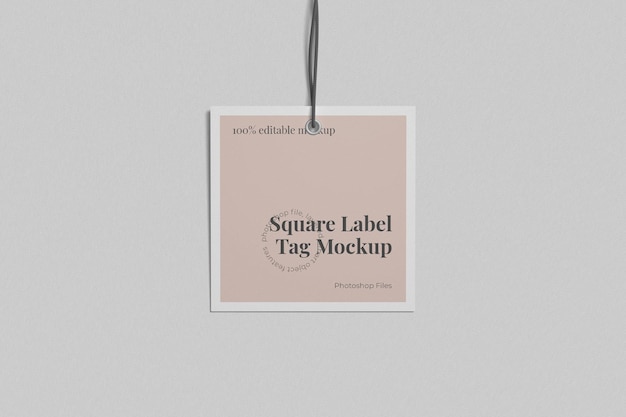 Square Label Tag Mockup Top View