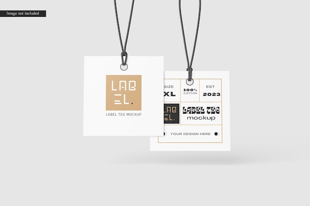 Square label teg mockup