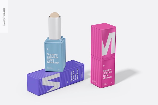 Square Lipstick Tubes Mockup