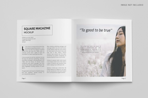 Square magazine mockup design