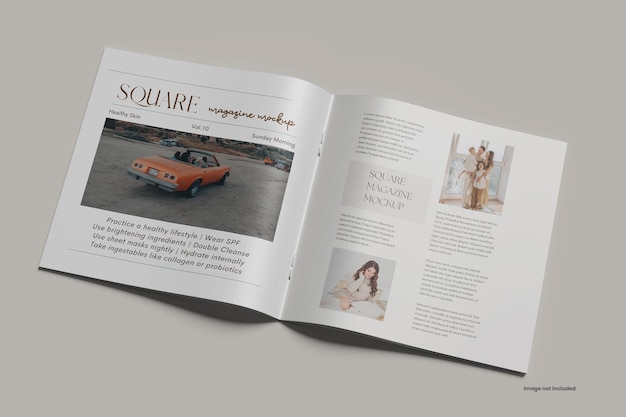 Square Magazine Mockup