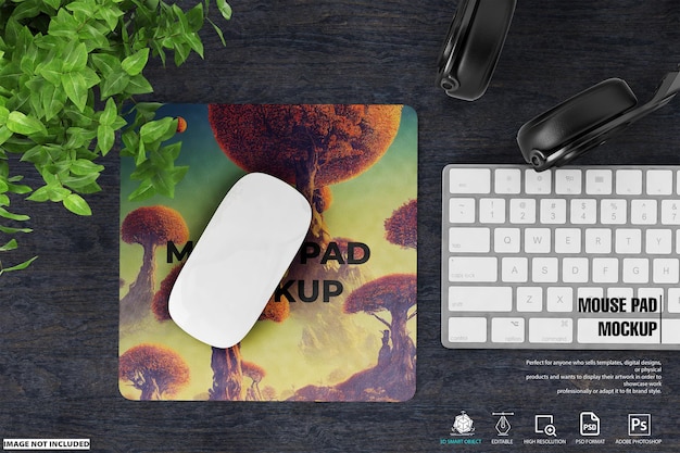 Square mouse pad Mockup