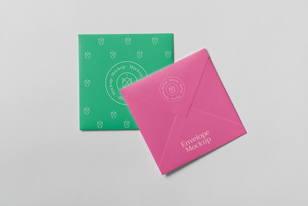 Square paper envelopes mock-up