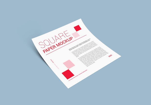 PSD square paper mockup template