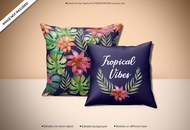 Square pillow cover mockup