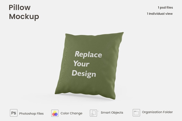 Square pillow mockup design Premium Psd