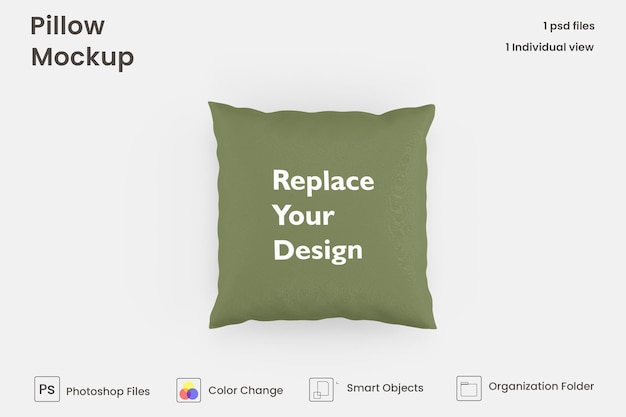 Square pillow mockup design Premium Psd