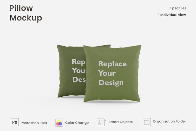 Square pillow mockup design Premium Psd