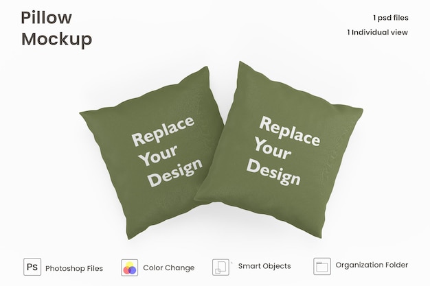 Square pillow mockup design Premium Psd