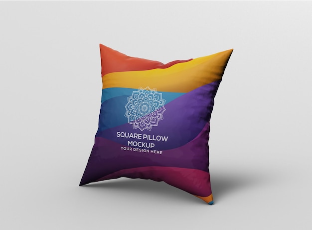 PSD square pillow mockup