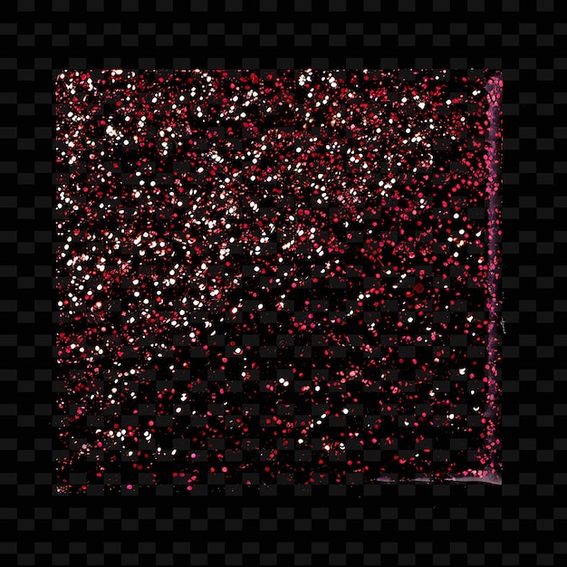 a square of pink glitter with a black background