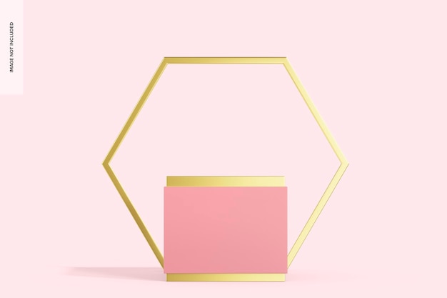 Square Pink Stage Mockup, Front View