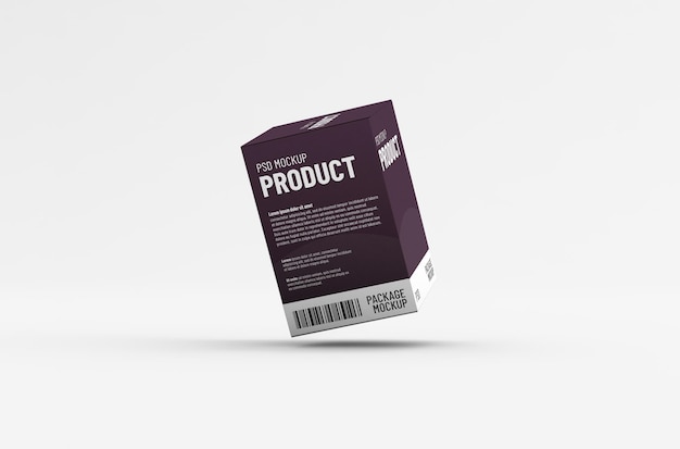 PSD square product box packaging mockup for brand advertising on a clean background