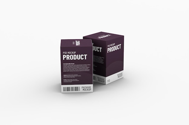 Square product box packaging mockup for brand advertising on a clean background