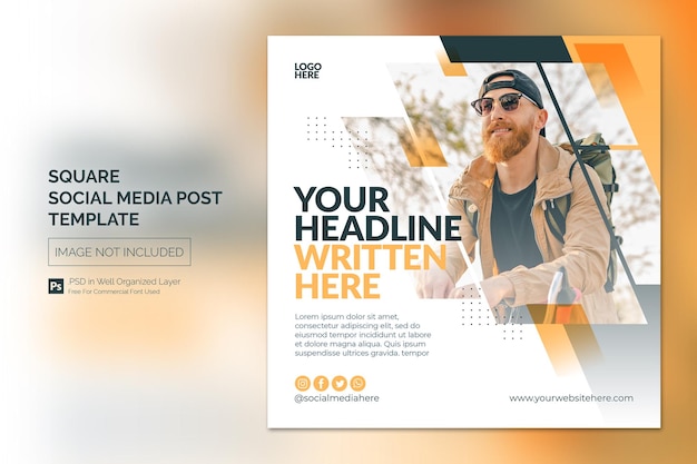 Square Social Media Instagram Post or Web banner Template With Headline Design Concept