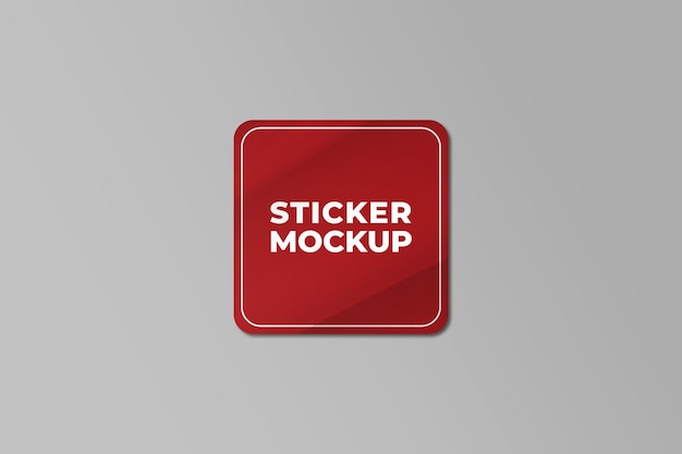 Square sticker mockup