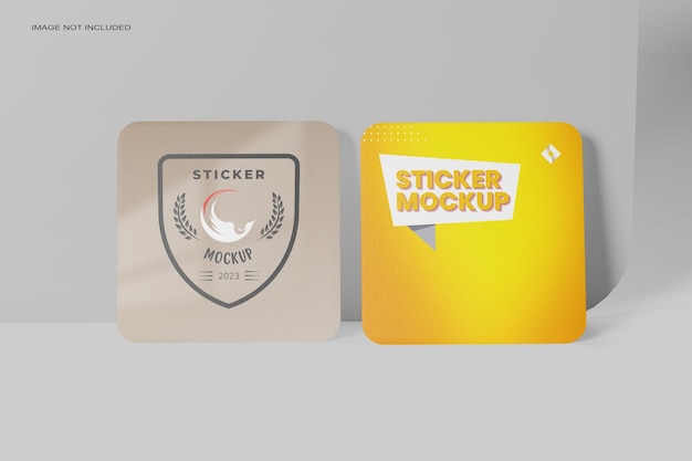 Square Sticker Mockup