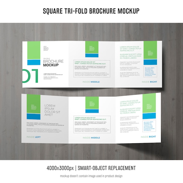 Square Tri-fold Brochure Mockup