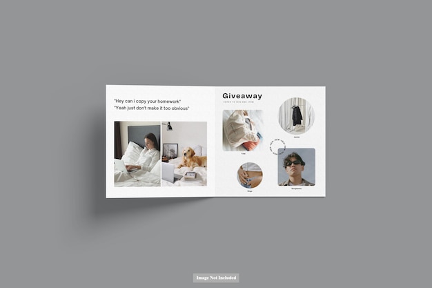 square trifold brochure mockup