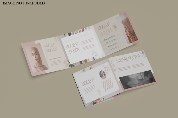 SQUARE TRIFOLD BROCHURE MOCKUP