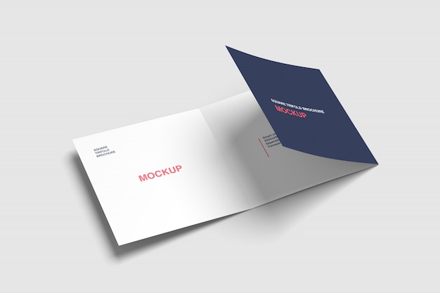 Square trifold brochure mockup