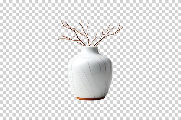 PSD square vase isolated on transparent background