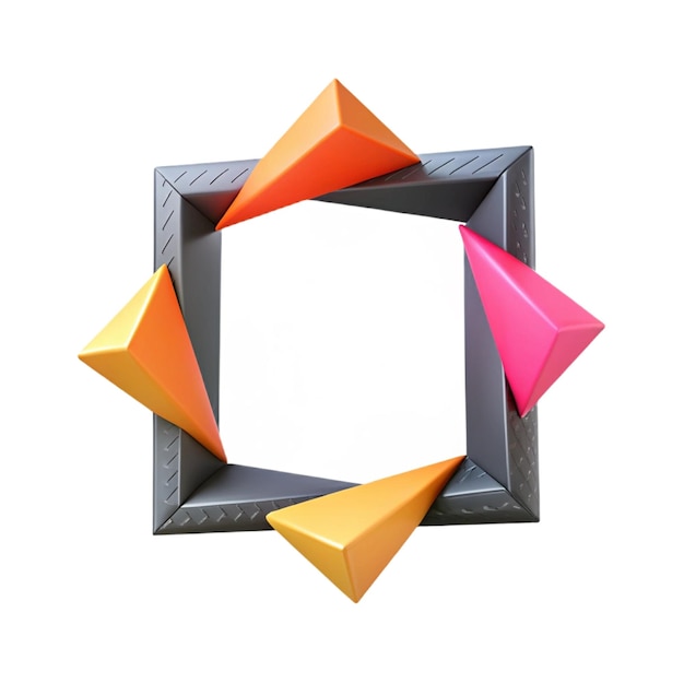 PSD a square with orange and pink triangles on it