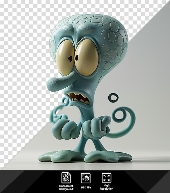 squidward tentacles like creature with an open mouth