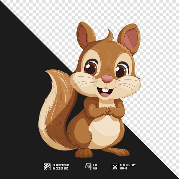 PSD squirrel with transparent background hd quality