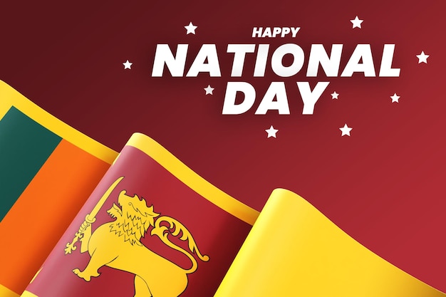 PSD sri lanka flag design national independence day banner editable text and background