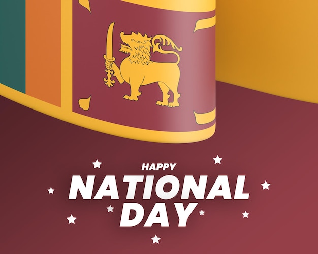 PSD sri lanka flag design template independence national day editable text and background