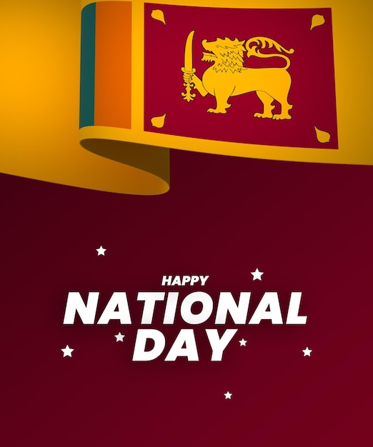 PSD sri lanka flag element design national independence day banner ribbon psd