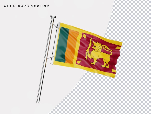 Sri Lanka high quality flag in realistic 3d render