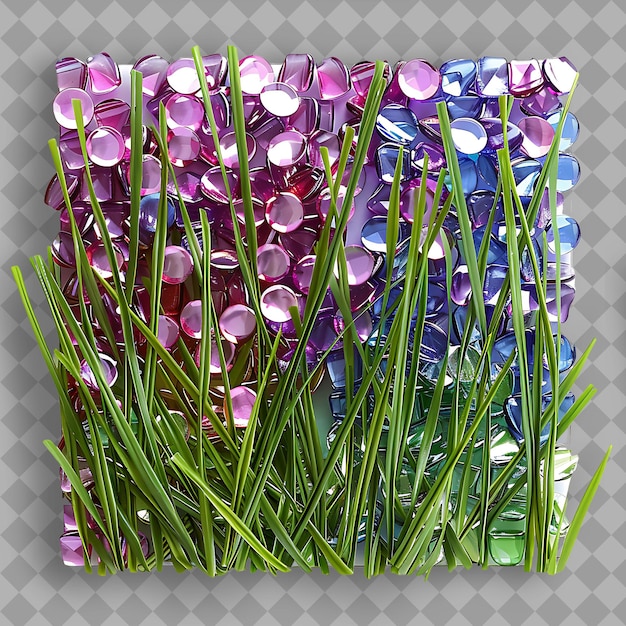 St Augustine Seville With Colorful Glass Gems and Purple Mi PNG Green Texture Background