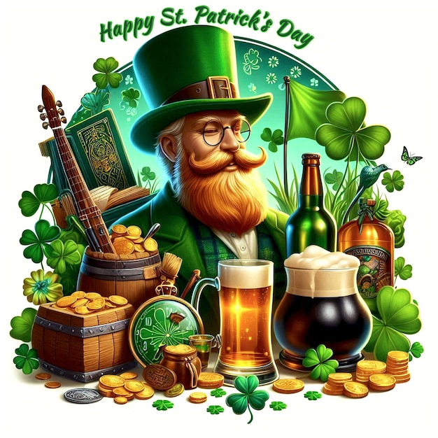 PSD st patrick day background illustration