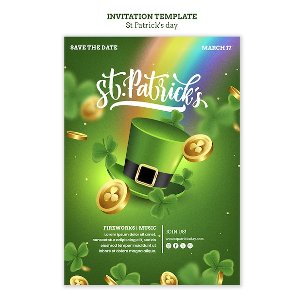 St patrick's day celebration  invitation template