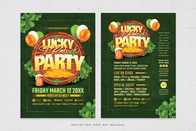 St Patrick's Day Irish Party Event Flyer Template in PSD