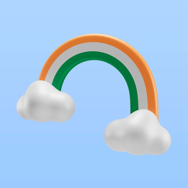 St patrick's day rainbow flag icon render