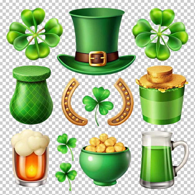 St patricks day elements set isolated