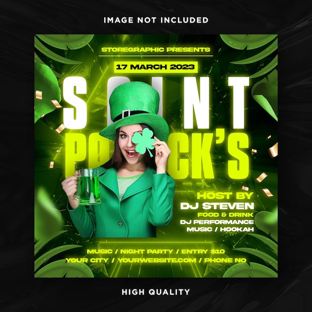 St patricks day flyer template design