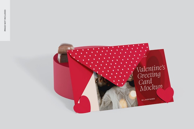 St Valentines Greeting Card Mockup,Perspective