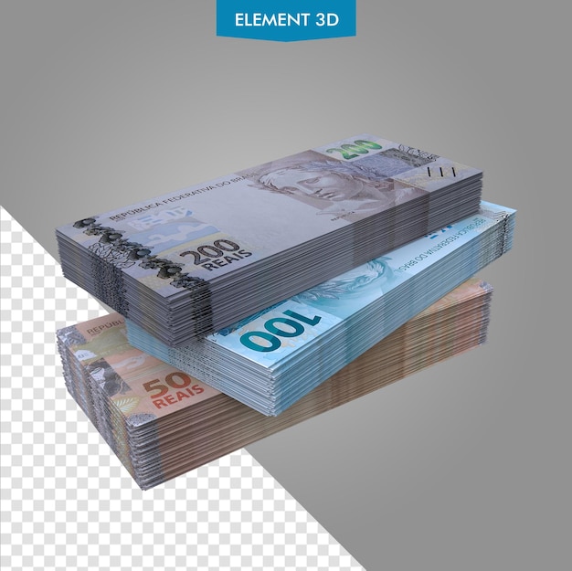 A stack of banknotes that says element 3d on it