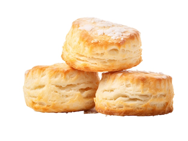 a stack of biscuits with powdered sugar