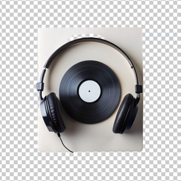 stack of black vinyl record on white background