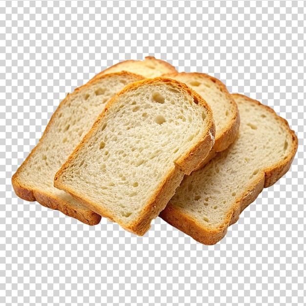 A stack of bread slices on transparent background