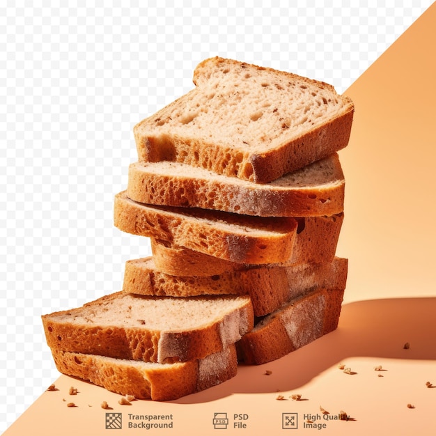 a stack of bread with a picture of a piece of paper on it