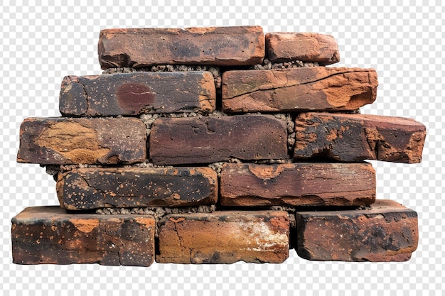 PSD stack of bricks isolated on transparent background