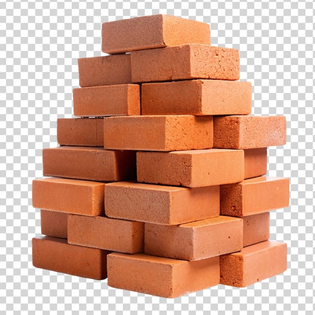 PSD stack of bricks on transparent background