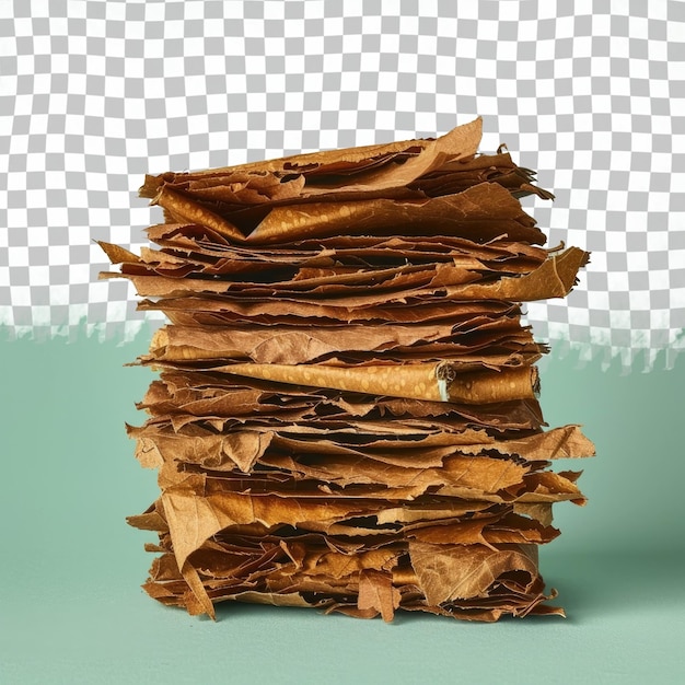 a stack of brown paper with a white background and a square pattern in the middle