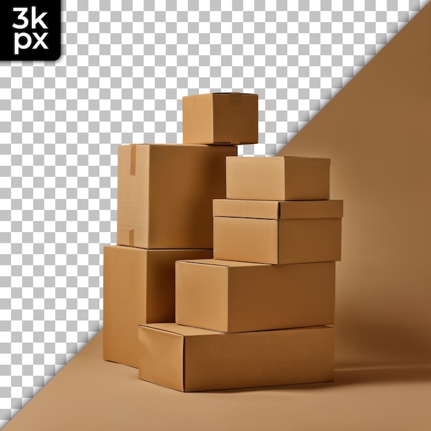 a stack of cardboard boxes with a black x and xc code on the bottom